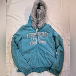 Vintage 2000s Aeropostale Fur Hoodie